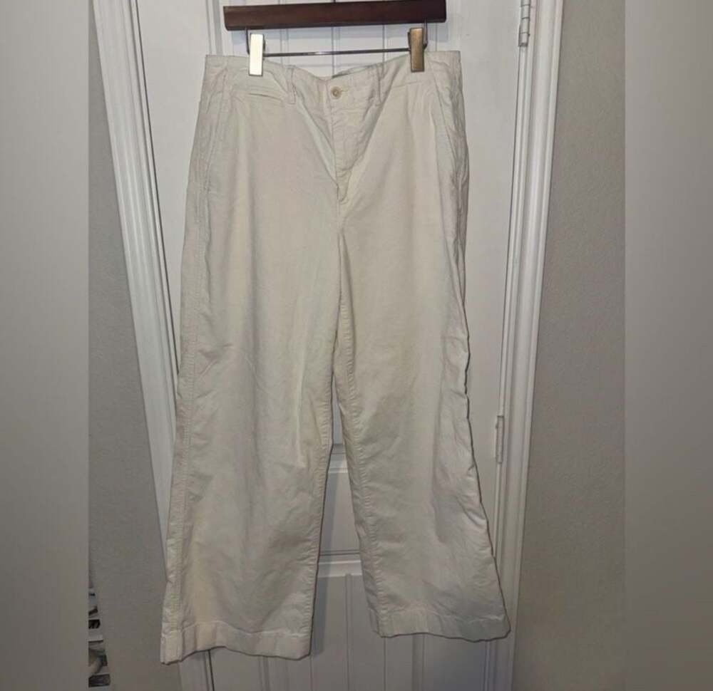 Polo Ralph Lauren Cream Wide‎ Leg Corduroy Pants